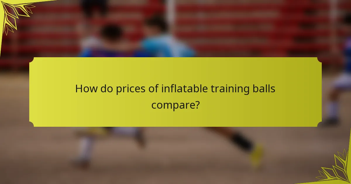 How do prices of inflatable training balls compare?