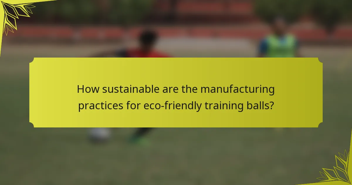 How sustainable are the manufacturing practices for eco-friendly training balls?
