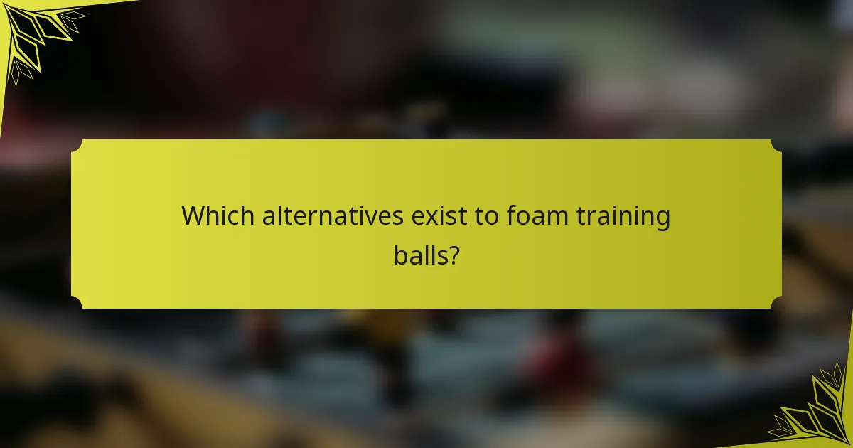 Which alternatives exist to foam training balls?