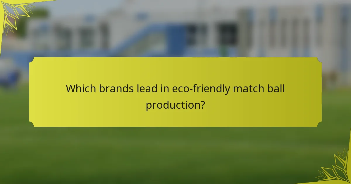 Which brands lead in eco-friendly match ball production?