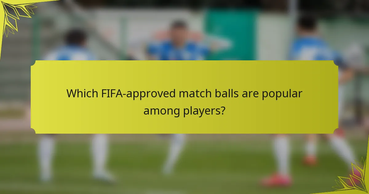 Which FIFA-approved match balls are popular among players?