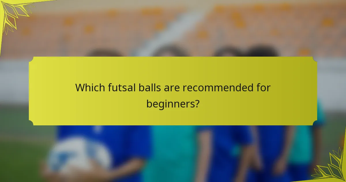 Which futsal balls are recommended for beginners?