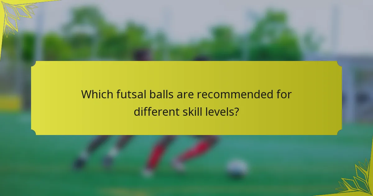 Which futsal balls are recommended for different skill levels?