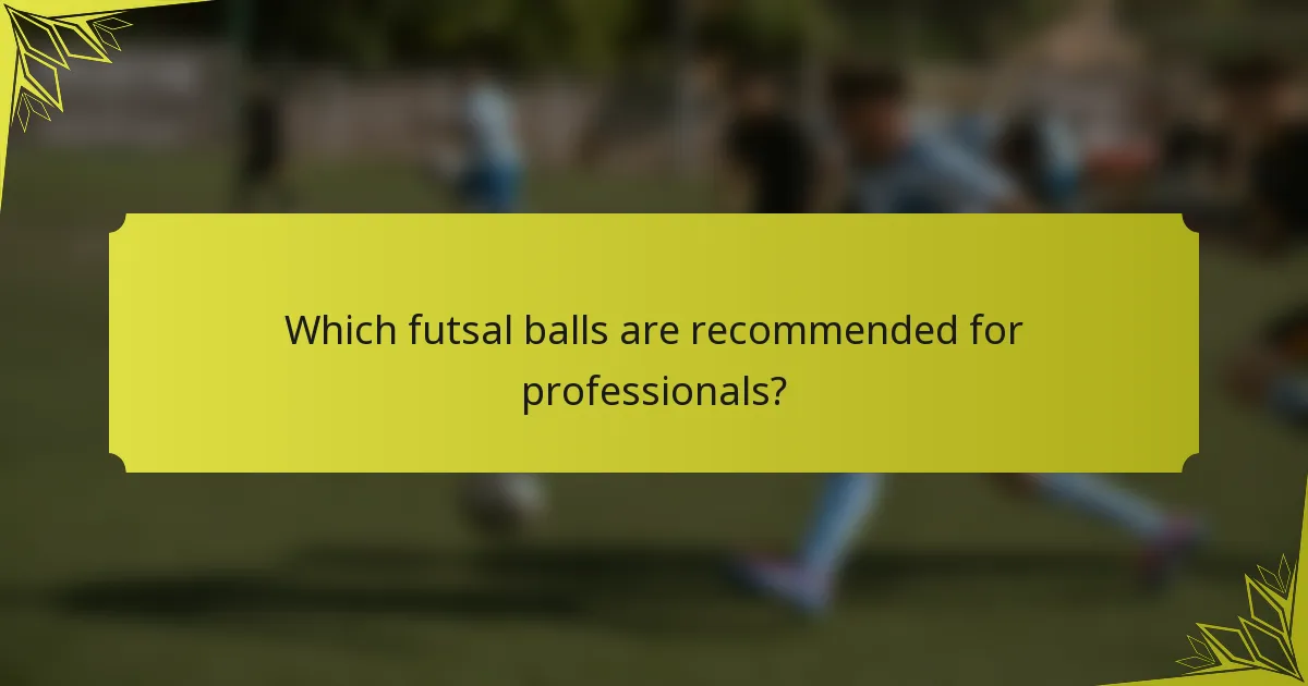 Which futsal balls are recommended for professionals?