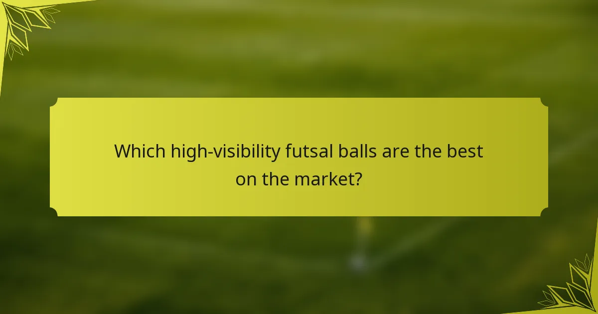 Which high-visibility futsal balls are the best on the market?