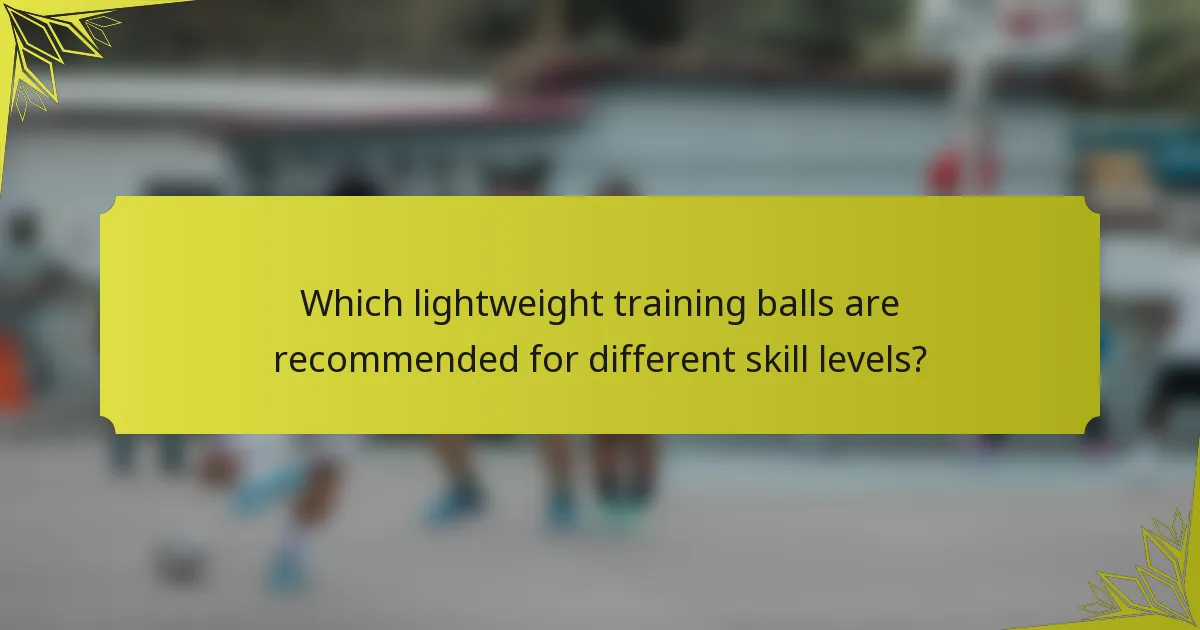Which lightweight training balls are recommended for different skill levels?