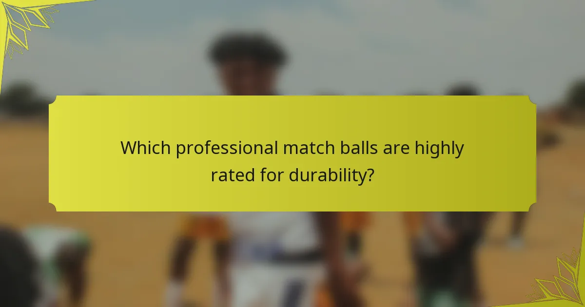 Which professional match balls are highly rated for durability?