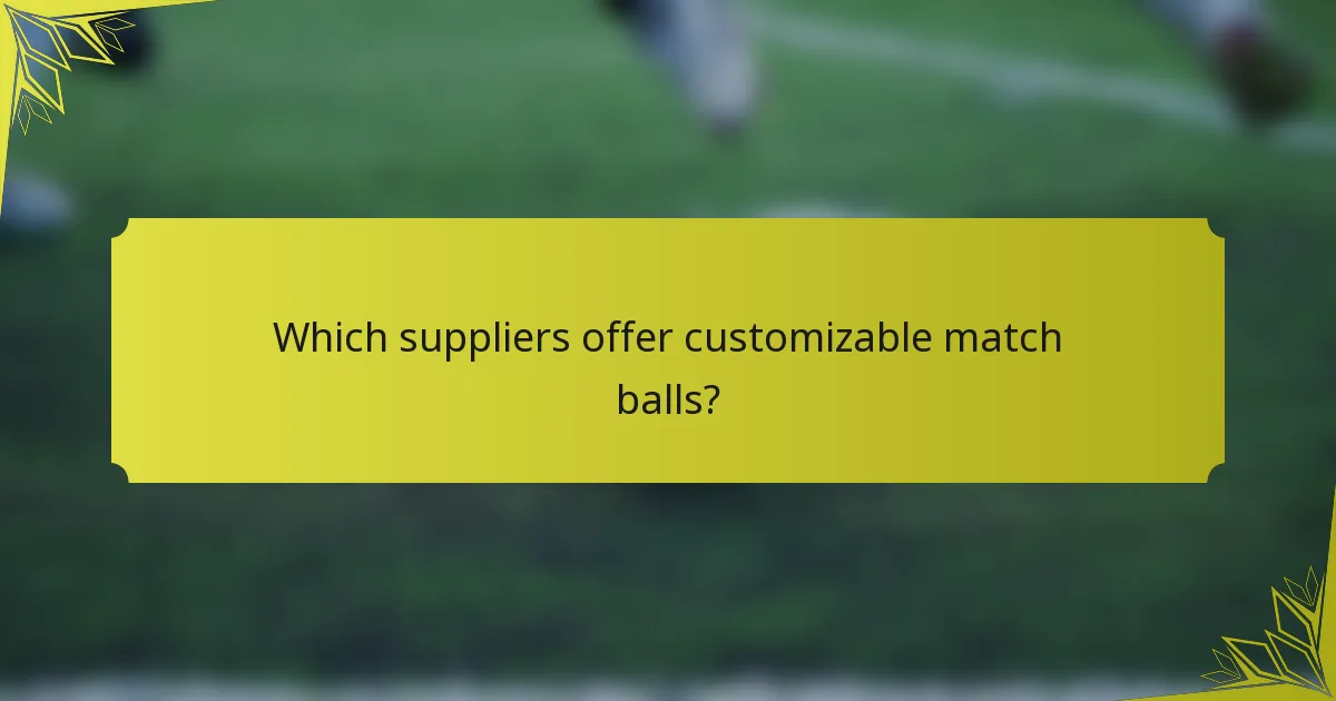 Which suppliers offer customizable match balls?